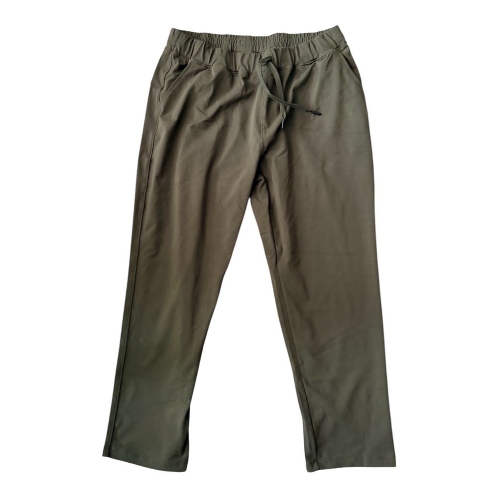Yogipace Athletic Pants Womens L Olive Green Drawstring Straight Leg Gorpcore